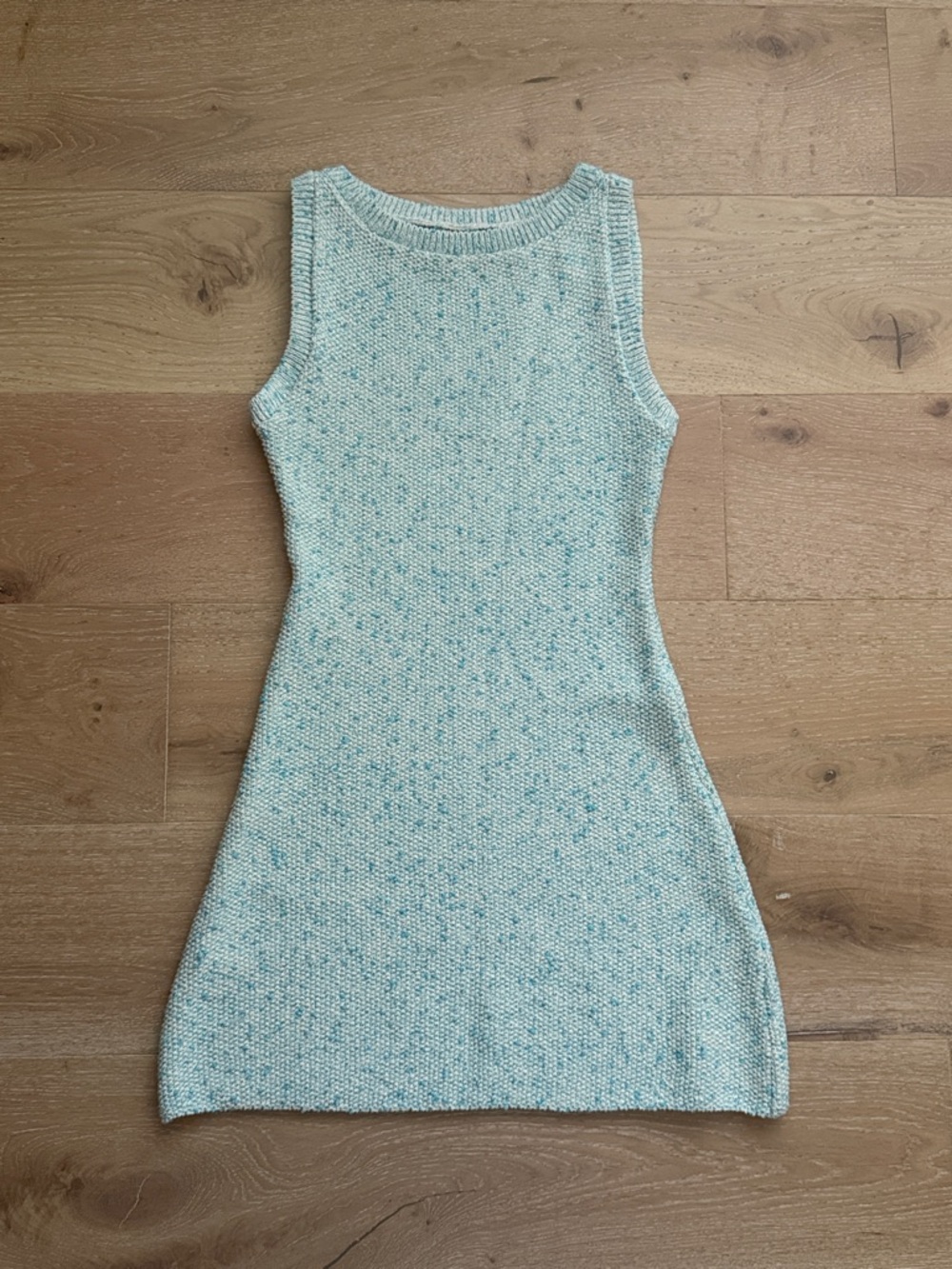 Zara Mint Speckled Knit Mini Dress